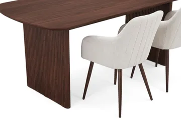 Alma spisegruppe rektangulær 180 cm valnød med 6 Filippa-spisestole - Valnød - Møbler - Borde - Spisebordssæt