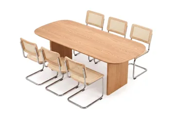 Alma spisegruppe rektangulær 220 cm eg med 6 Build-spisestole - Eg - Møbler - Borde - Spisebordssæt