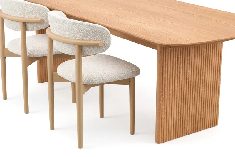 Alma spisegruppe rektangulær 220 cm eg med 6 Jaiveer spisebordsstole - Eg - Møbler - Borde - Spisebordssæt
