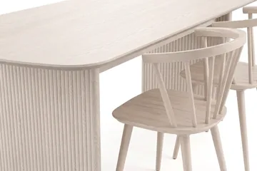 Alma spisegruppe rektangulær 220 cm hvidlaseret med 6 Tyrö-spisestole - Hvidlaseret - Møbler - Borde - Spisebordssæt