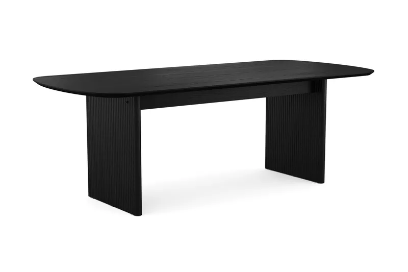 Alma spisegruppe rektangulær 220 cm sort med 6 Tyrö-spisestole - Sort - Møbler - Borde - Spisebordssæt