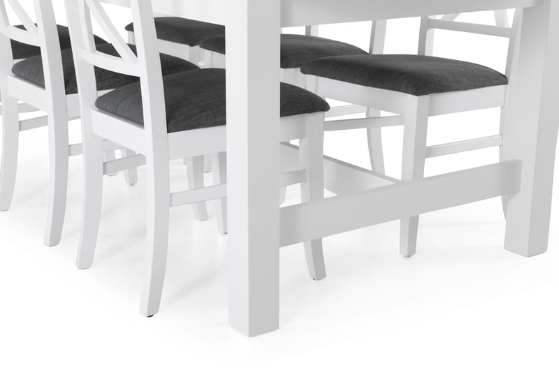 Altea Spisebord med 6 stk Hartford Stole - Hvid - Spisebordssæt