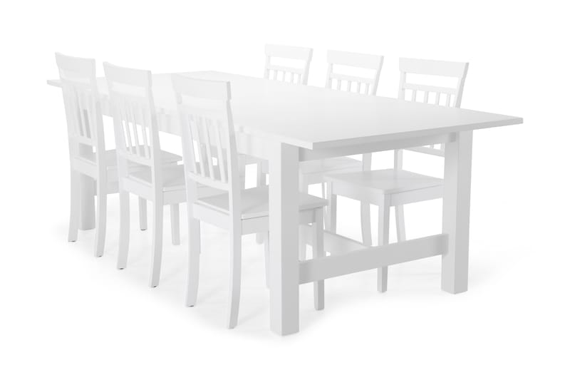 Altea Spisebord med 6 stk Hudson Stole - Hvid - Spisebordssæt