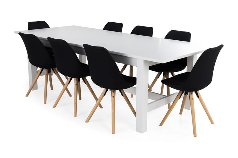 Altea Spisebordssæt med 8 stk Forum Stol - Hvid/Mørkegrå - Spisebordssæt