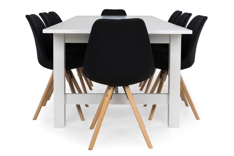 Altea Spisebordssæt med 8 stk Forum Stol - Hvid/Mørkegrå - Spisebordssæt