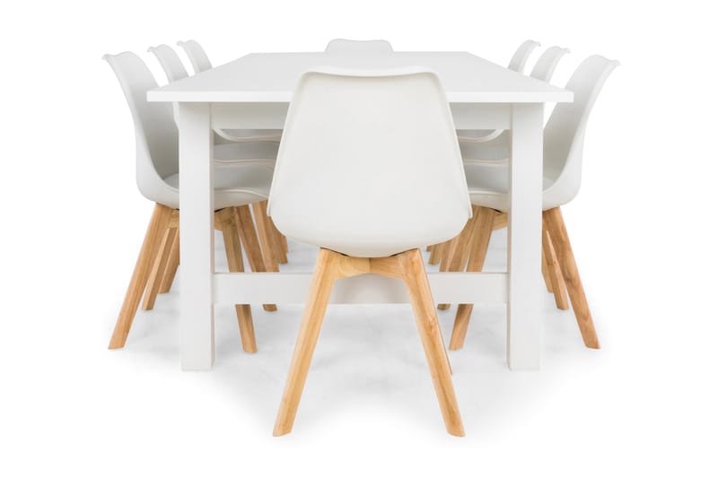 Altea Spisebordssæt med 8 stk Stil Stol - Hvid - Spisebordssæt