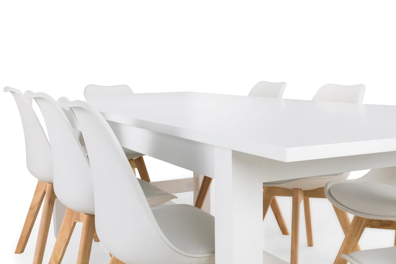 Altea Spisebordssæt med 8 stk Stil Stol - Hvid - Spisebordssæt
