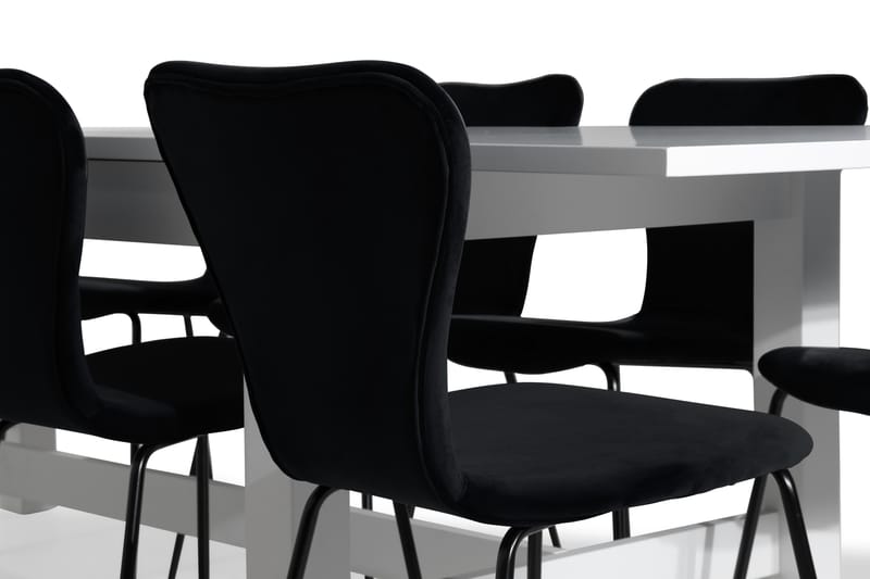 Altea Spisebordssæt Udvideligt 240 cm med 10 Perco Stole Vel - Hvid/Sort - Spisebordssæt