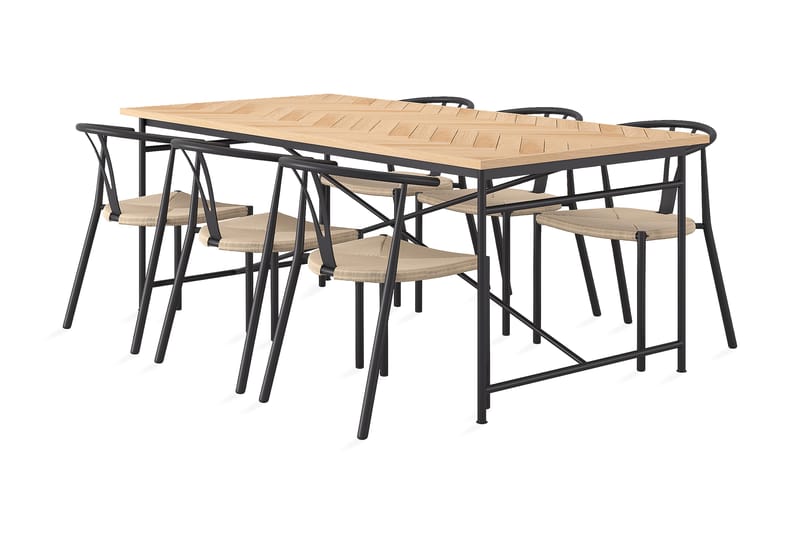 Antwerp Spisebordssæt 200 cm med 6 Elysia Stole - Spisebordssæt