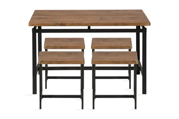 Arlington Spisebordssæt 75 cm - Sort - Møbler - Borde - Spisebordssæt