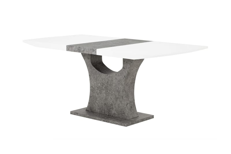 Azusa Spisebordssæt 140 cm med 4 Sorado Stol - Hvid/Beton/Sort - Spisebordssæt