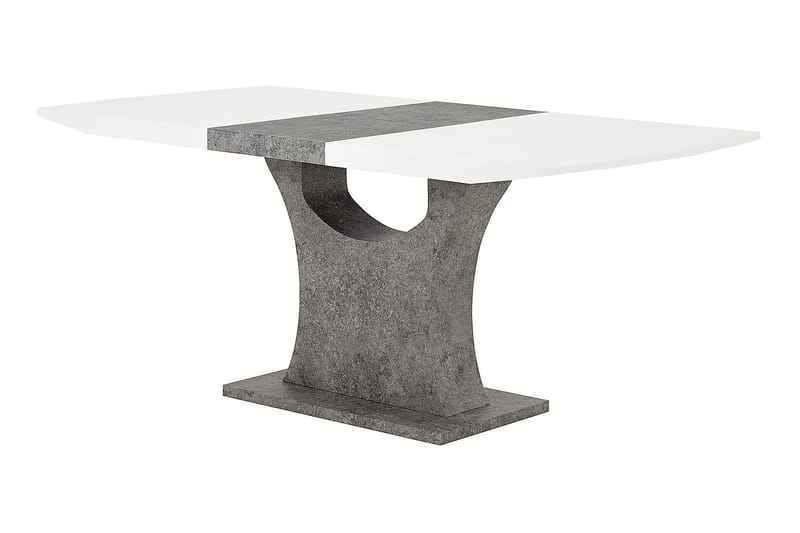 Azusa Spisebordssæt 140 cm med 6 Sorado Stol - Hvid/Beton/Sort - Spisebordssæt