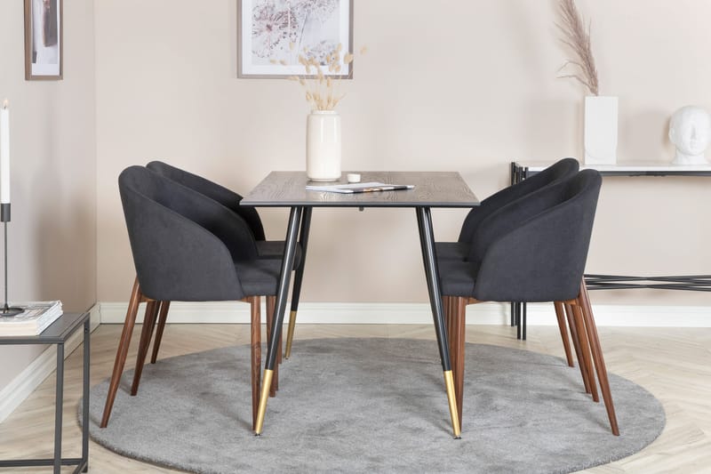 Balisa Matgrupp 120 cm + 4 st Kullersbro Matstolar Venture Home Black - Møbler - Borde - Spisebordssæt
