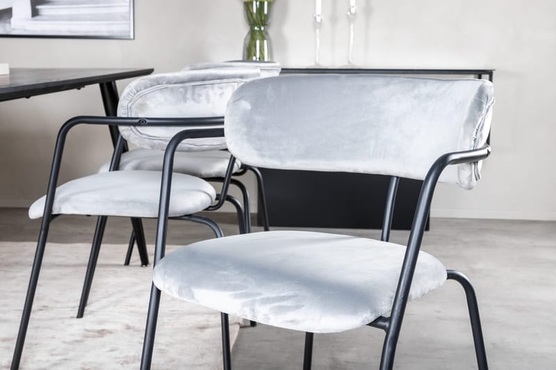 Balisa Matgrupp 180 cm + 6 st Arcarazo Matstolar Venture Home Black - Møbler - Borde - Spisebordssæt