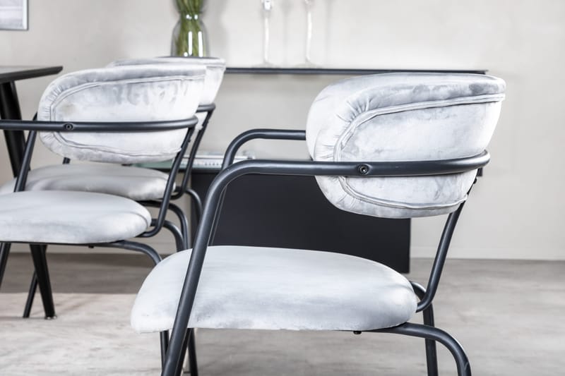 Balisa Matgrupp 180 cm + 6 st Arcarazo Matstolar Venture Home Black - Møbler - Borde - Spisebordssæt