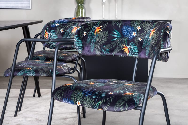 Balisa Matgrupp 180 cm + 6 st Arcarazo Matstolar Venture Home Black - Møbler - Borde - Spisebordssæt