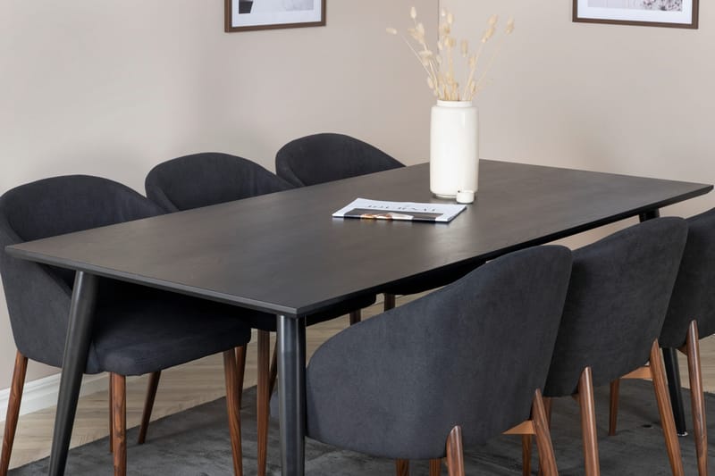 Balisa Matgrupp 180 cm + 6 st Kullersbro Matstolar Venture Home Black - Møbler - Borde - Spisebordssæt