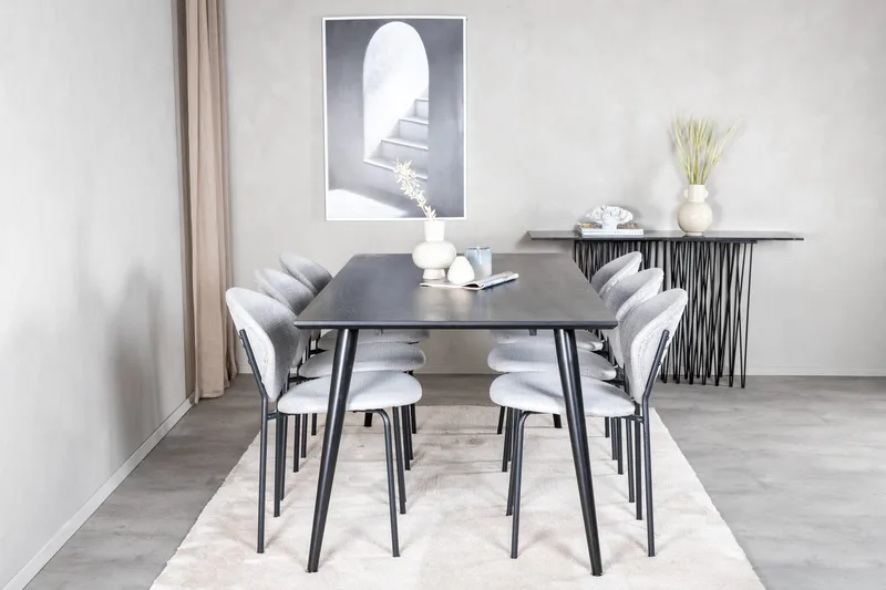 Balisa Matgrupp 180 cm + 6 st Moncoll Matstolar Venture Home Black, undefined