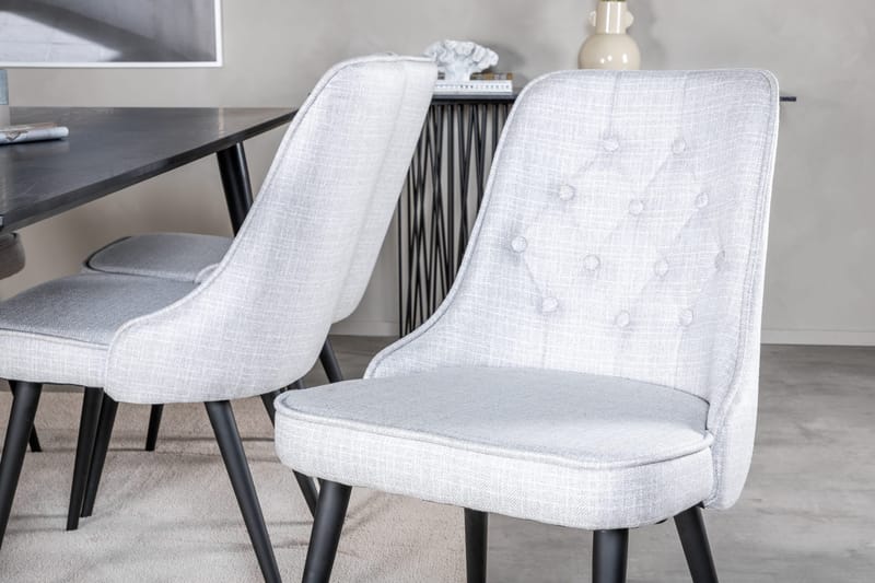 Balisa Matgrupp 180 cm + 6 st Valera Matstolar Venture Home Black - Møbler - Borde - Spisebordssæt