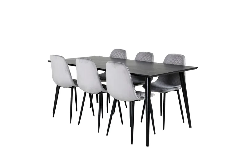 Balisa Matgrupp 180 cm + 6 st Ypas Matstolar Venture Home Black, undefined