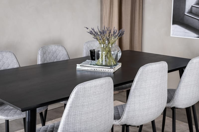 Balisa Matgrupp 180 cm + 6 st Ypas Matstolar Venture Home Black - Møbler - Borde - Spisebordssæt