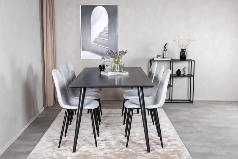 Balisa Matgrupp 180 cm + 6 st Ypas Matstolar Venture Home Black - Møbler - Borde - Spisebordssæt