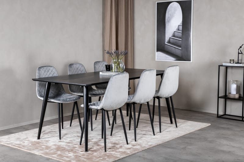 Balisa Matgrupp 180 cm + 6 st Ypas Matstolar Venture Home Black - Møbler - Borde - Spisebordssæt