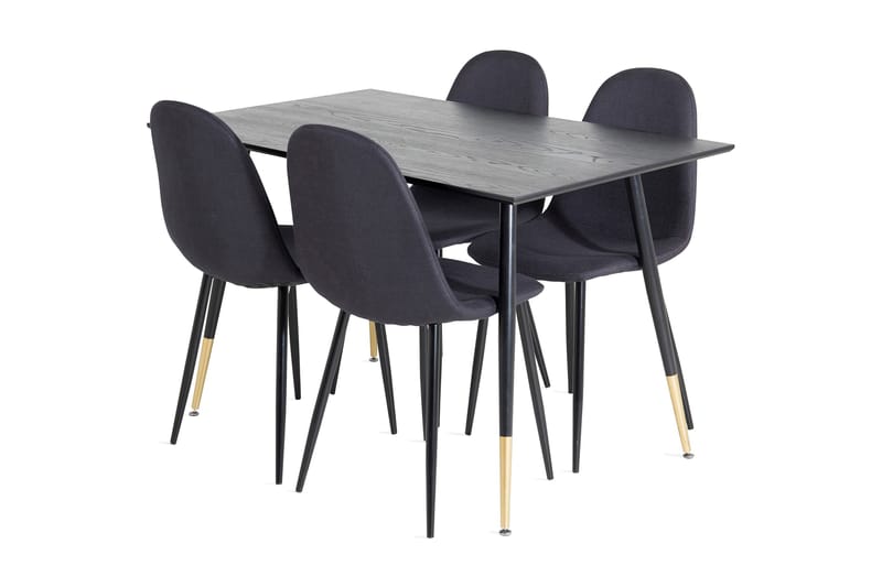 Balisa Spisebordssæt 120 cm inkl 4 Ypas Stole - Sort - Møbler - Borde - Spisebordssæt