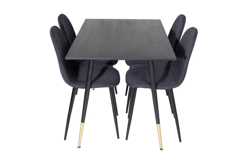 Balisa Spisebordssæt 120 cm inkl 4 Ypas Stole - Sort - Spisebordssæt