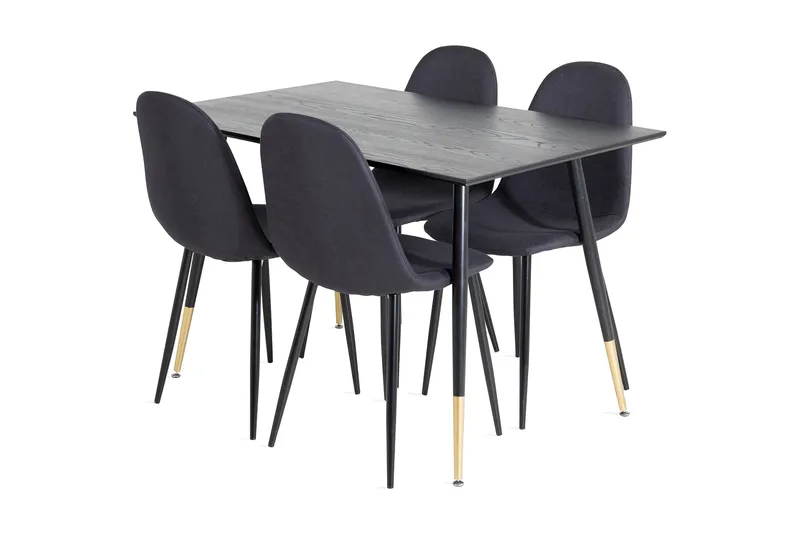 Balisa Spisebordssæt 120 cm inkl 4 Ypas Stole, Sort