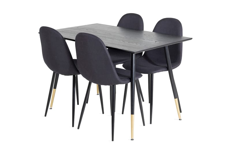 Balisa Spisebordssæt 120 cm inkl 4 Ypas Stole, Sort