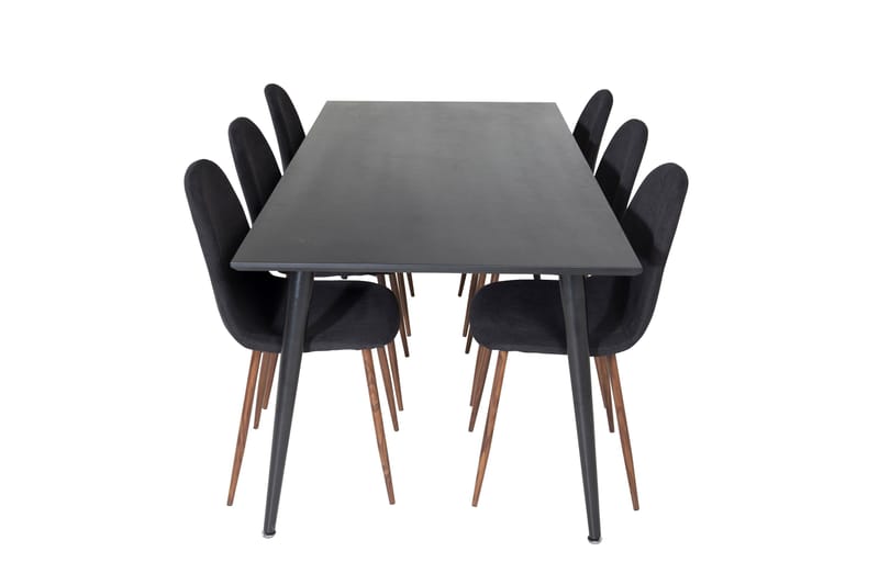 Balisa Spisebordssæt 180 cm inkl 6 Ypas Stole - Sort/Brun - Møbler - Borde - Spisebordssæt