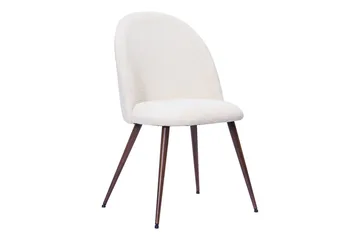 Spisebordssæt Bark Kopparbo 180 cm Valnød Hvid Bouclé/Metalben Valnød Rund 8 - Valnød - Møbler - Borde - Spisebordssæt
