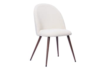 Spisebordssæt Bark Peyra 120-220 cm Røget eg Hvid bouclé/metalben i valnød - Røget eg - Møbler - Borde - Spisebordssæt