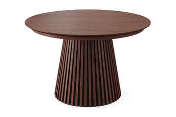 Spisebordssæt Bark Peyra 120-220 cm Valnød Hvid bouclé/metalben i valnød - Møbler - Borde - Spisebordssæt