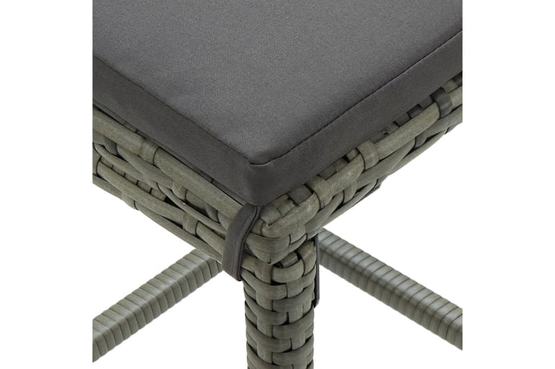 Barsæt 3 dele polyrattan grå - Grå - Spisebordssæt