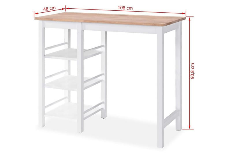 Barsæt I 3 Dele Mdf Hvid - Hvid - Spisebordssæt