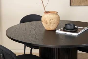 Biana Spisebordssæt 110 cm Rund inkl 4 Moncoll Stole - Sort - Møbler - Borde - Spisebordssæt