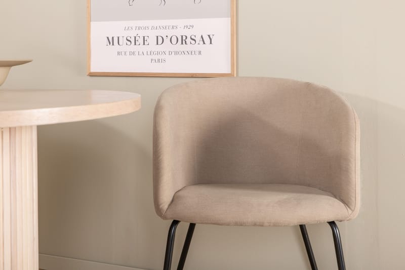 Biana Spisebordssæt 200 cm Oval inkl 4 Berita Stole - Beige/Sort - Møbler - Borde - Spisebordssæt