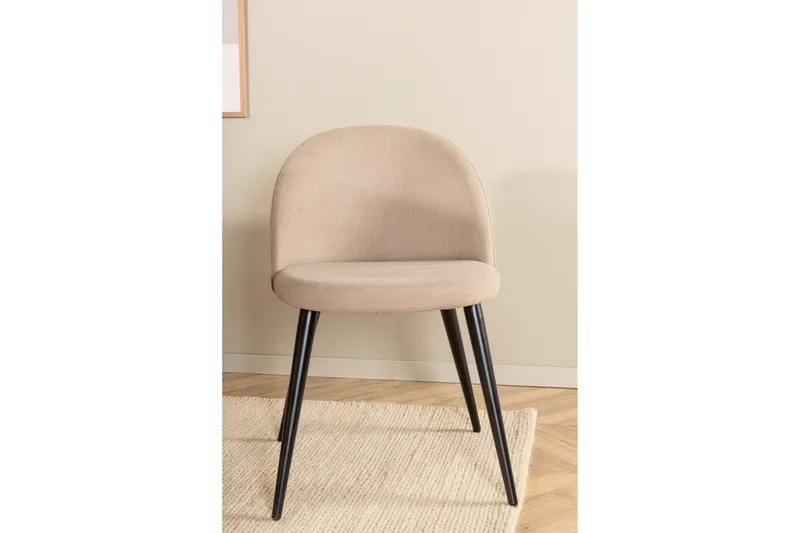 Biana Spisebordssæt 200 cm Oval inkl 4 Velvets Stole - Beige/Sort - Møbler - Borde - Spisebordssæt