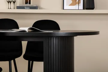 Biana Spisebordssæt 200 cm Oval inkl 6 Pontus Stole - Sort - Møbler - Borde - Spisebordssæt