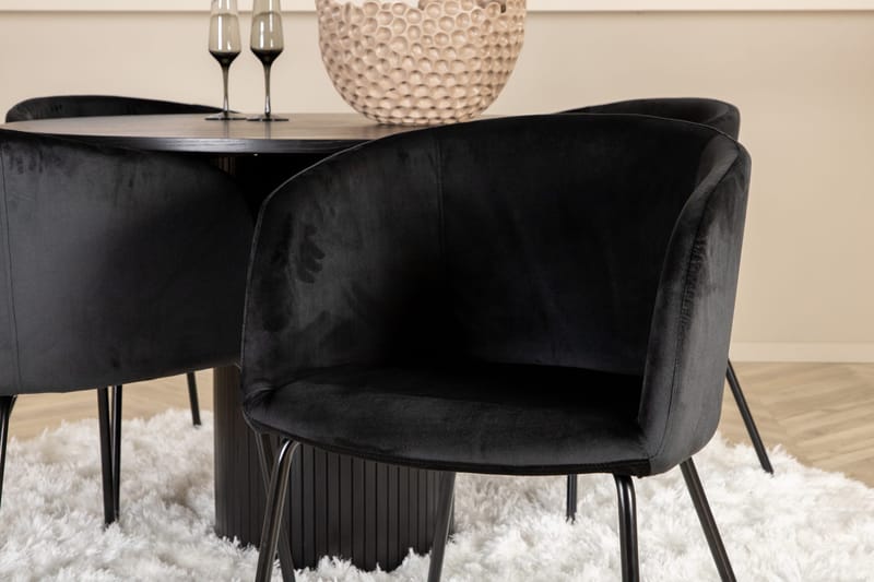 Bianca rund spisebord med 4 Berit Spisebordsstol - Møbler - Borde - Spisebordssæt