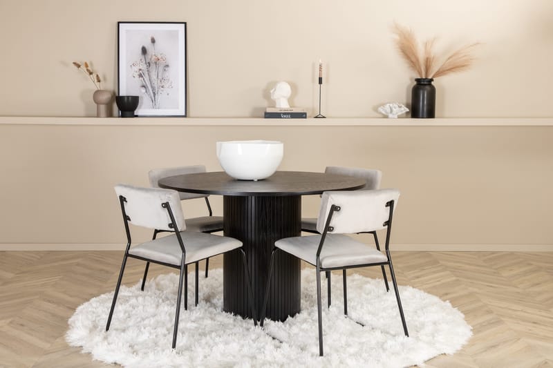 Bianca rundt spisebord med 4st Kenth spisebordsstol, undefined