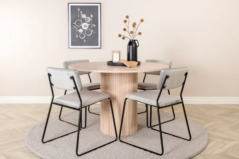 Bianca rundt spisebord med 4st Kenth spisebordsstol, undefined