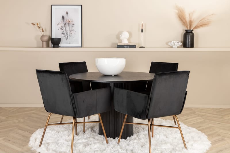 Bianca rundt spisebord med 4st Pippi spisebordsstol, undefined