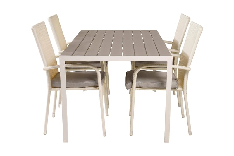 Buitepos Spisebordssæt inkl 4 Ariamab Armstole - Nonwood/Hvid - Havemøbler - Udendørsgruppe - Havesæt