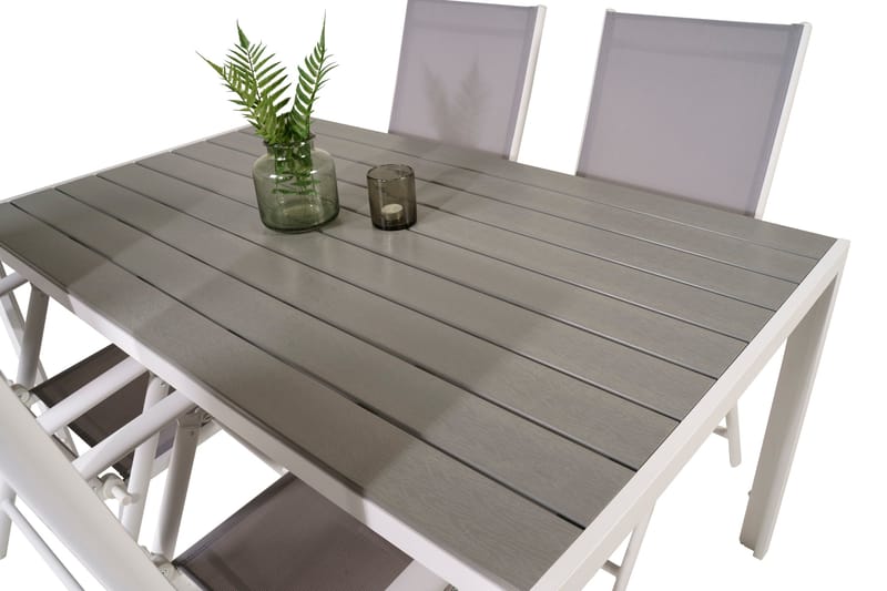 Buitepos Spisebordssæt inkl 4 Positionsstole - Nonwood/Hvid - Havemøbler - Udendørsgruppe - Havesæt