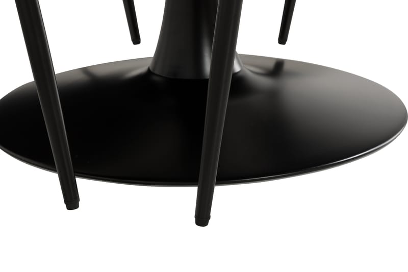 Caitly Spisebordssæt 100 cm Rund inkl 4 Valleviken Armstole - Grå/Sort - Spisebordssæt