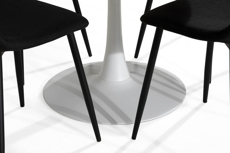 Caitly Spisebordssæt med 4 st Nibe Spisebordsstol - Grå/Hvid - Spisebordssæt