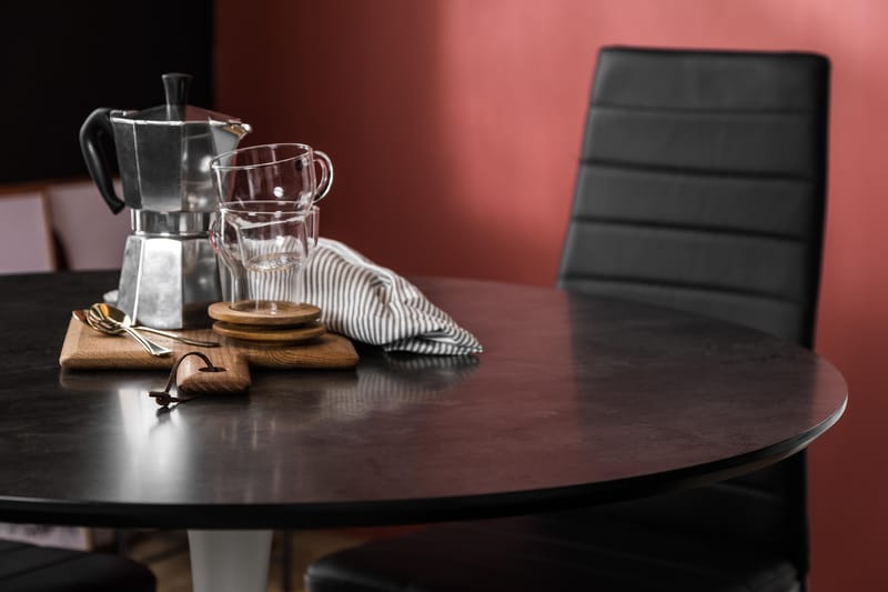 Caitly Spisebordssæt med 4 st Ted Spisebordsstol - Grå/Hvid - Spisebordssæt